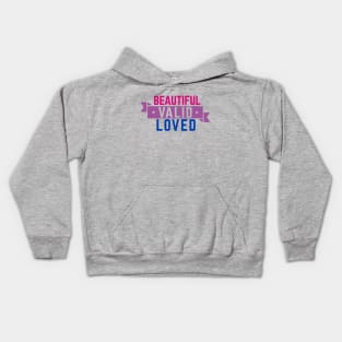 Bisexual is Beautiful, Valid, and Loved Kids Hoodie